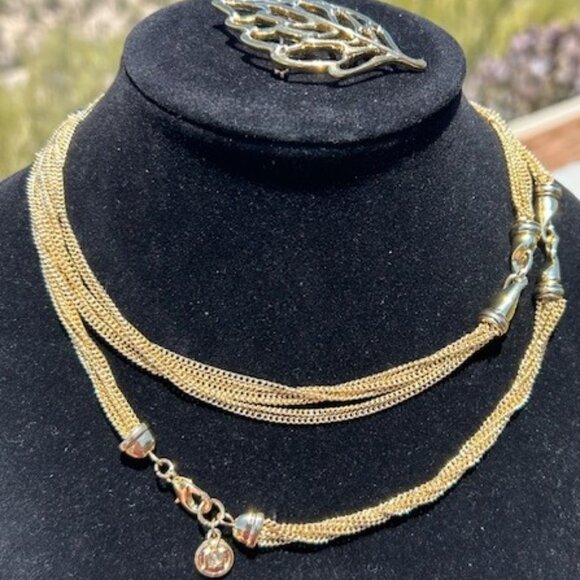 Dana Buchman & Trifari Jewelry - DANA BUCHMAN//CROWN TRIFARI Necklace Brooch SET